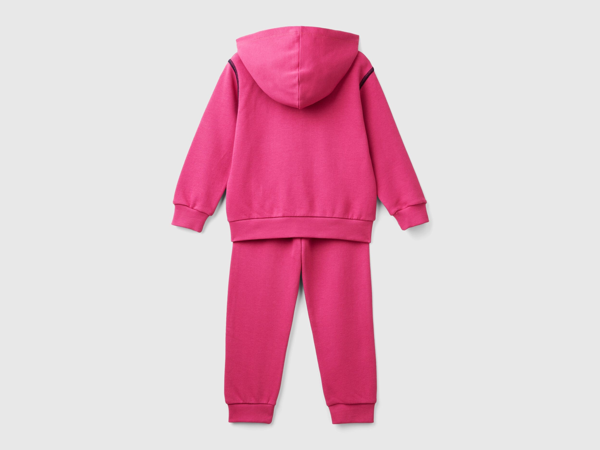 Sweat tracksuit in 100 cotton Fuchsia Benetton
