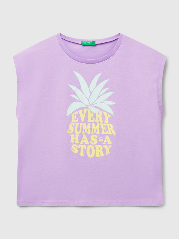 Camiseta con estampado flúor Niña