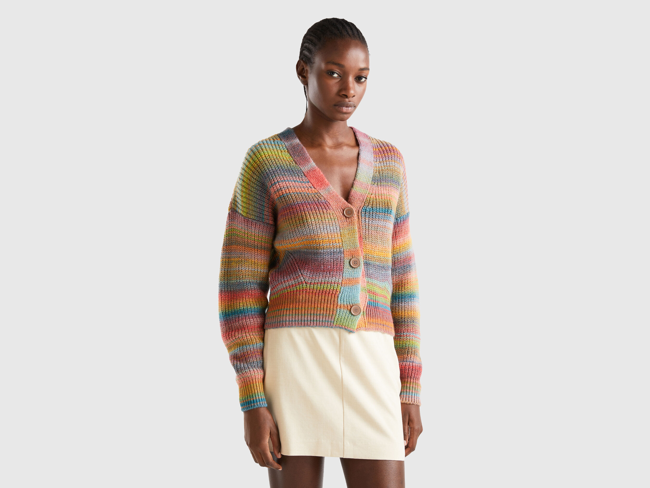 Rainbow striped cardigan outlet