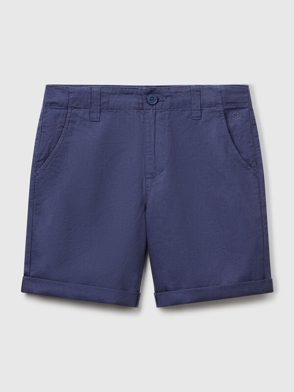 Chino bermudas in pure linen Junior Boy