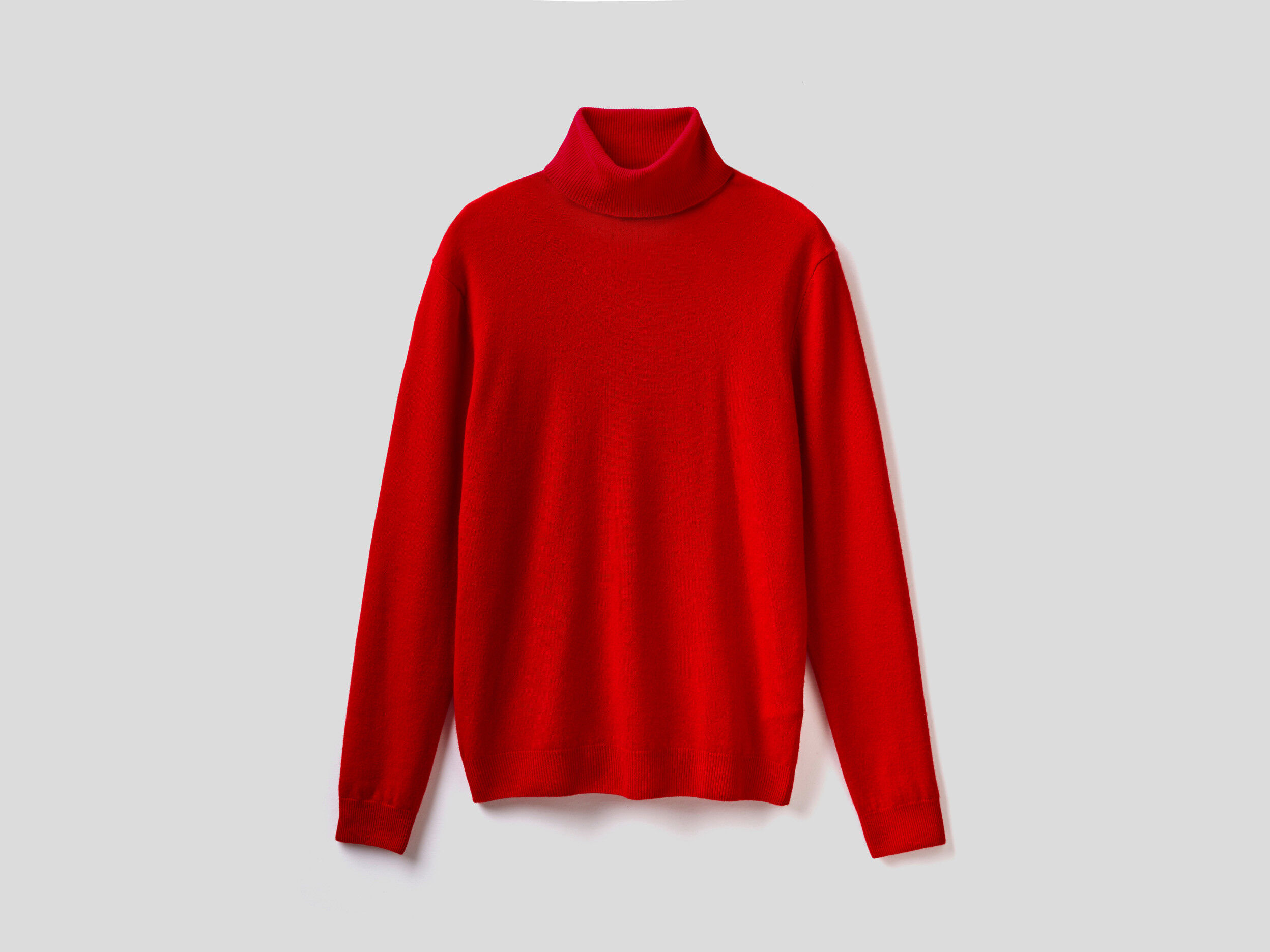 Red turtleneck in pure Merino wool Red Benetton