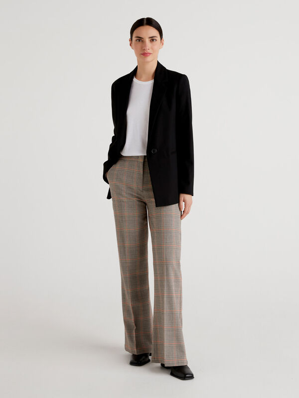 Flannel pattern trousers Women
