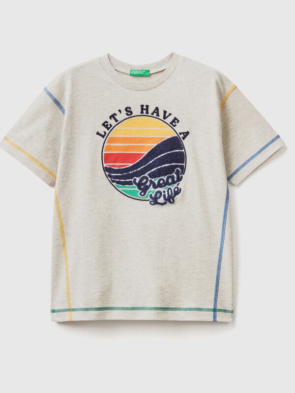 T-shirt with print and embroidery Junior Boy