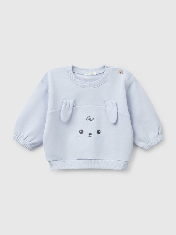 Sweatshirt with embroidery and patches in cotton New Born (0-18 months)