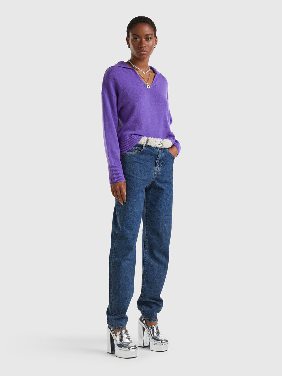 Women s High Waisted Jeans New Collection 2024 Benetton