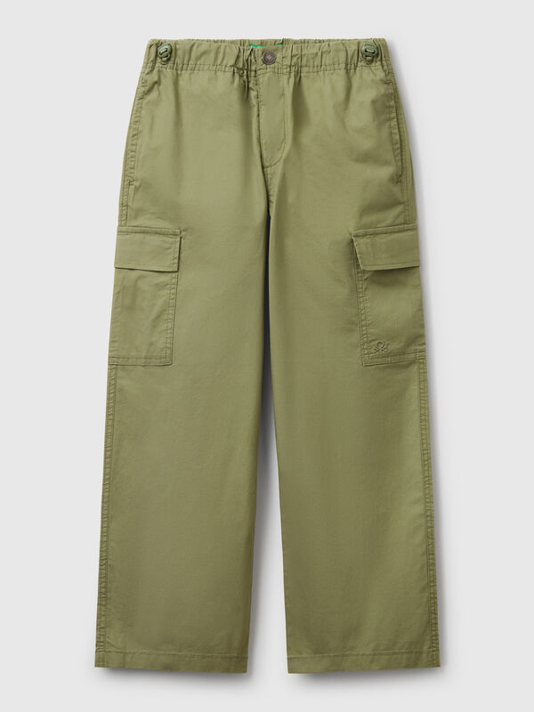 Pantalón paracaídas de algodón elástico Niño