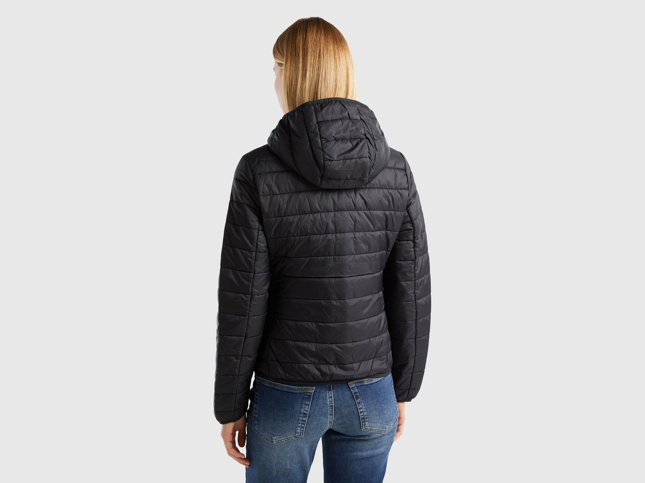 Puffer jacket with recycled wadding Black Benetton