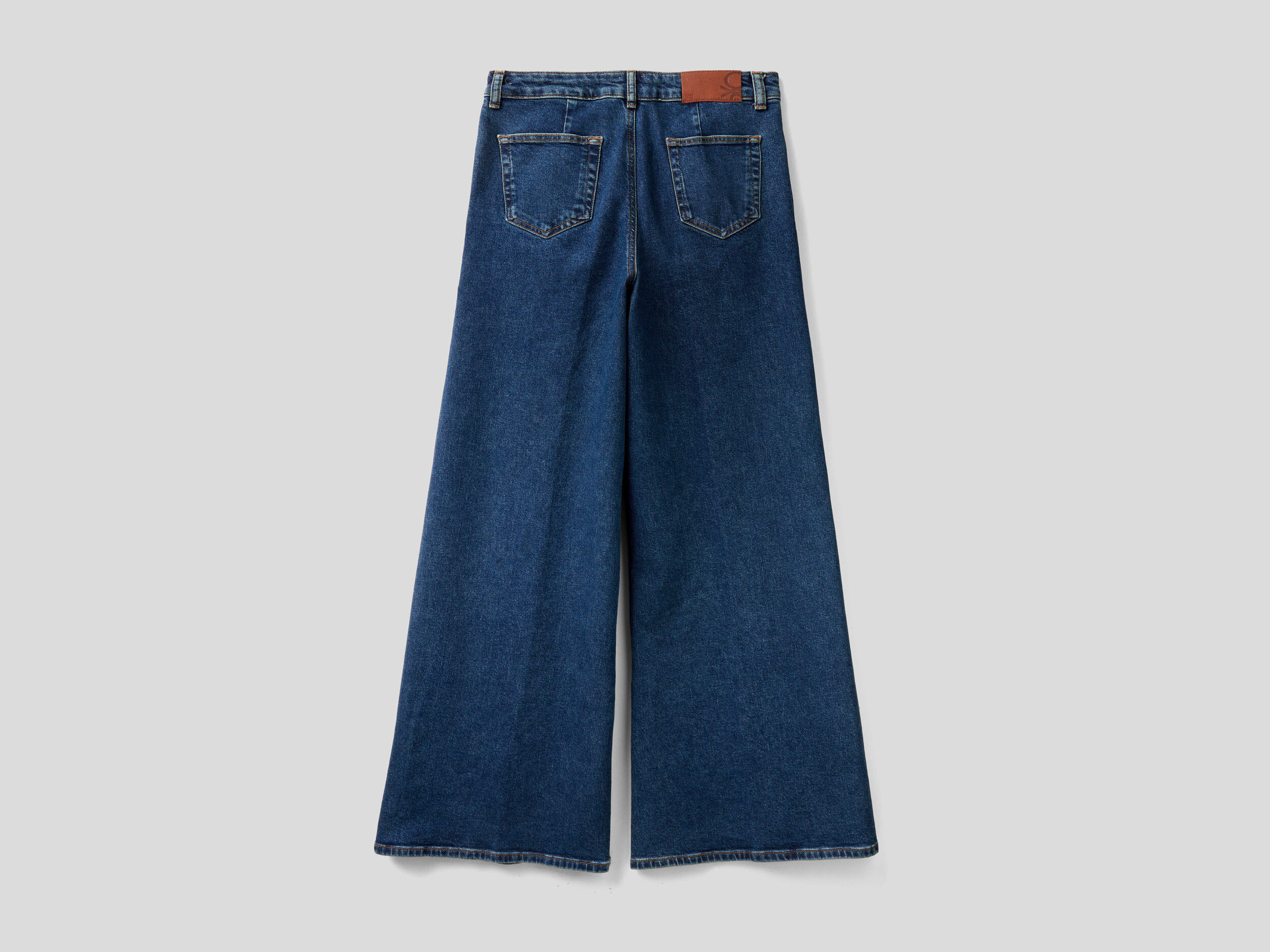 Palazzo jeans with slit at the bottom Blue Benetton