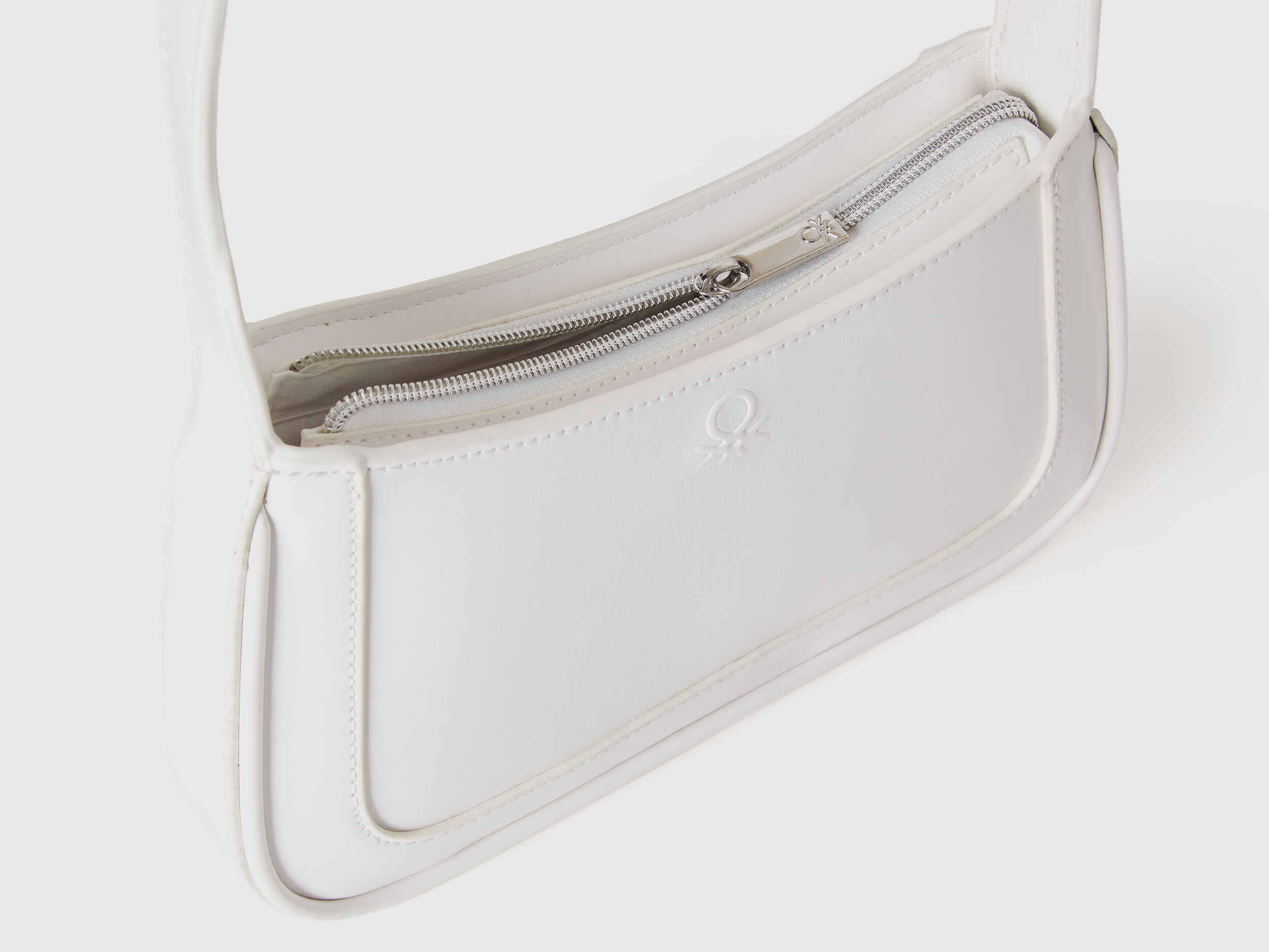Shoulder bag in imitation leather - Creamy White | Benetton