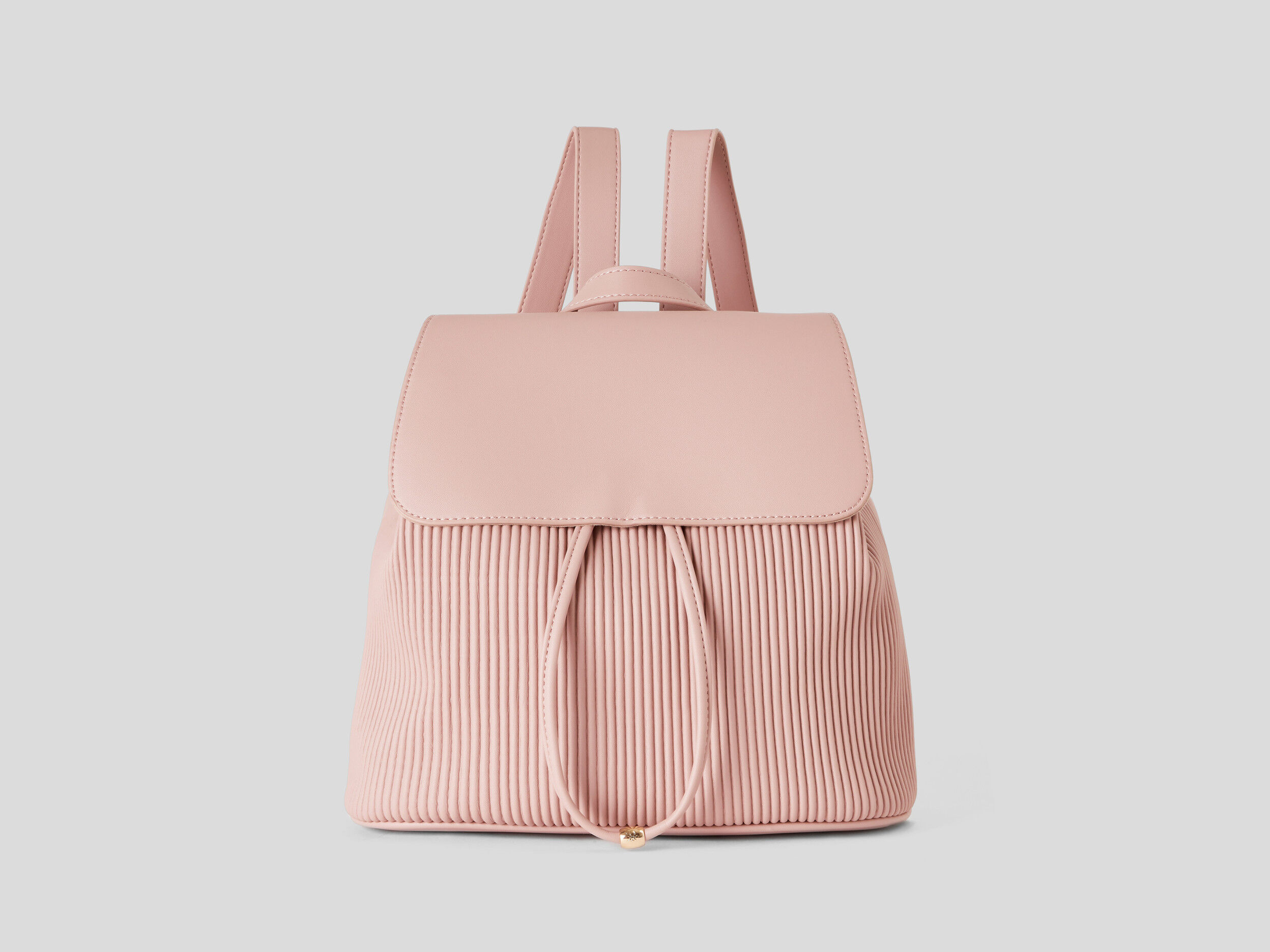 Backpack with top drawstring and flap