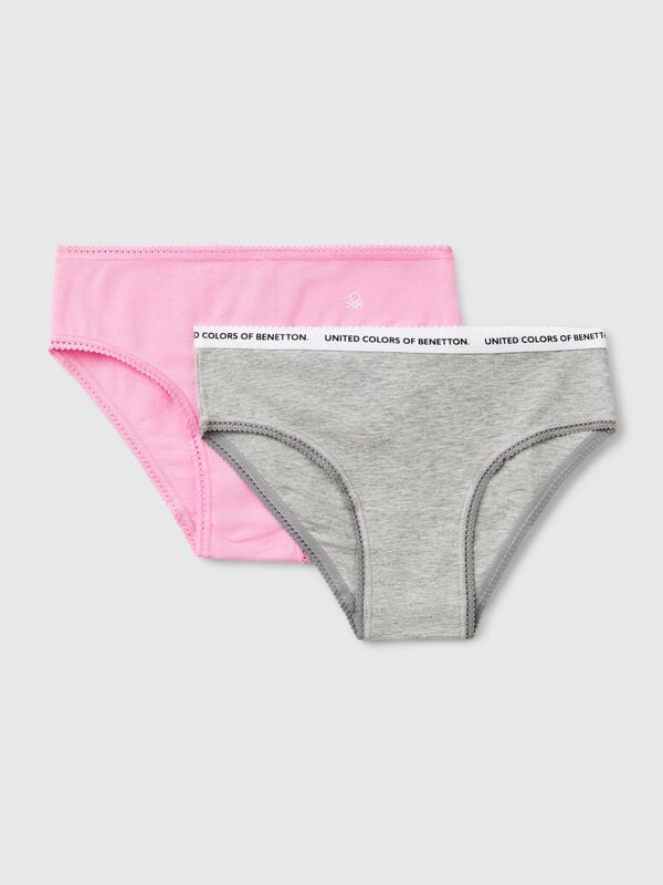 Two pairs of underwear in stretch cotton Junior Girl