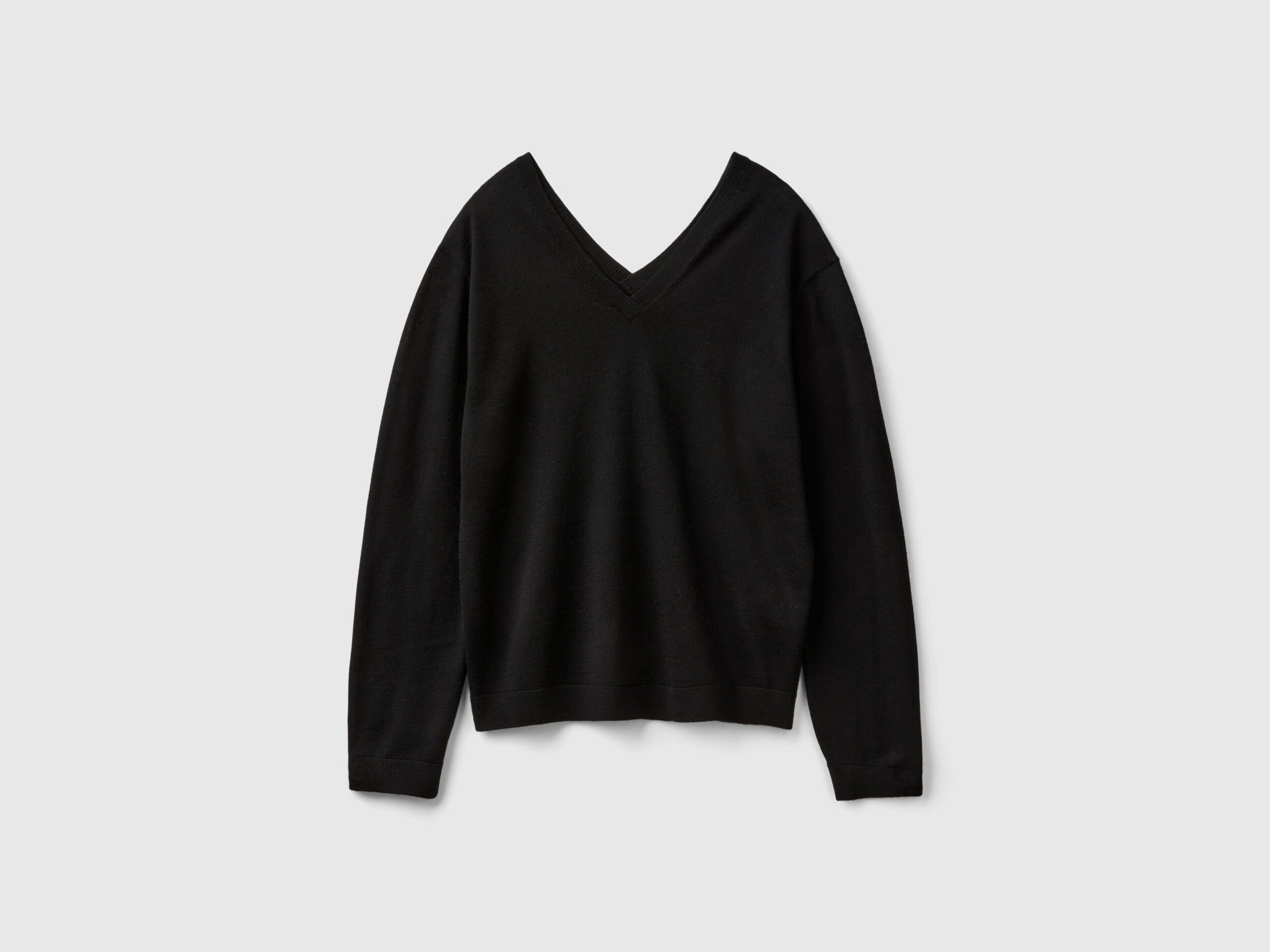V Neck Merino Wool Sweater Women 2024 Benetton