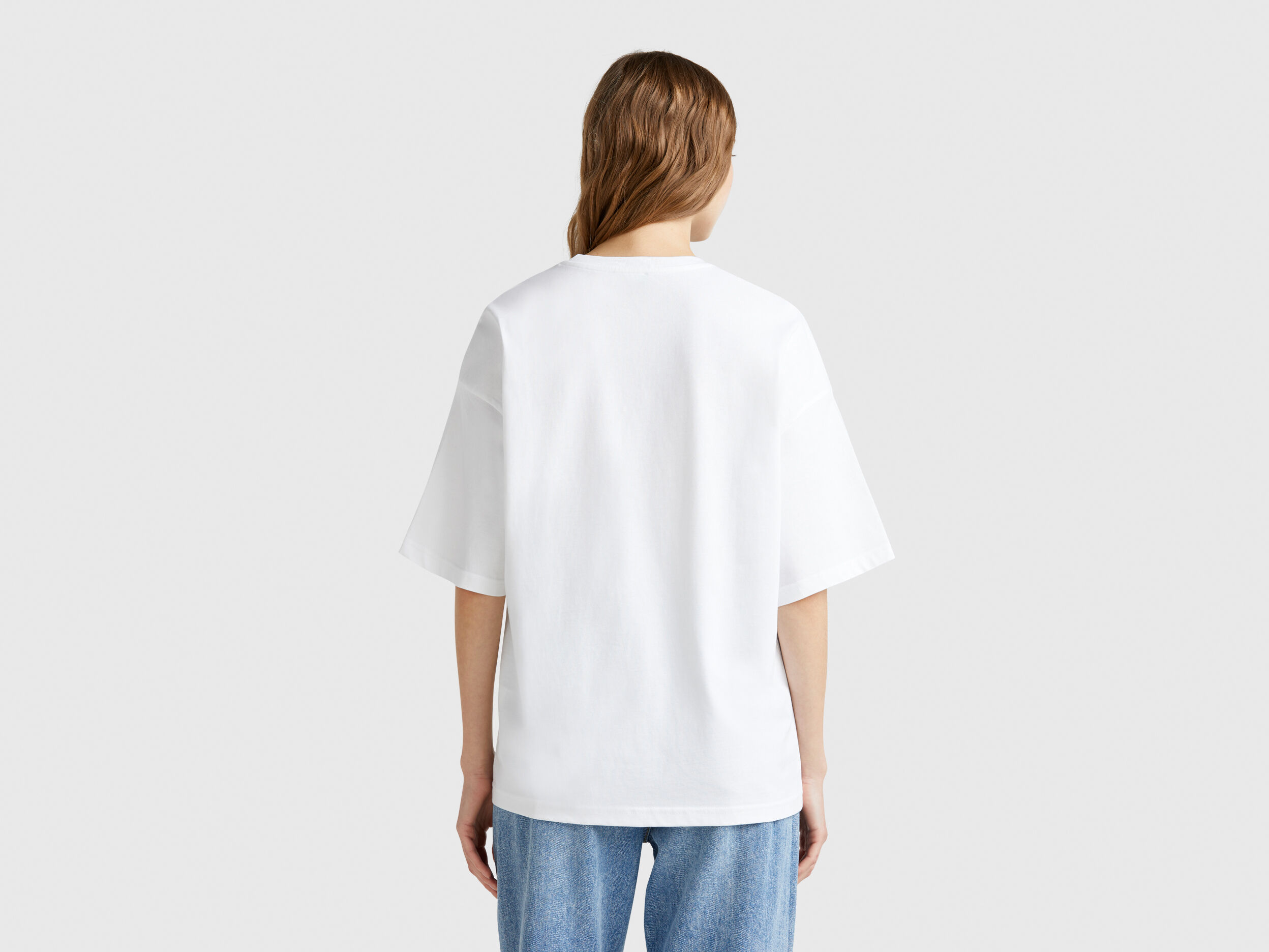 100% cotton t-shirt with ice cream print - White | Benetton