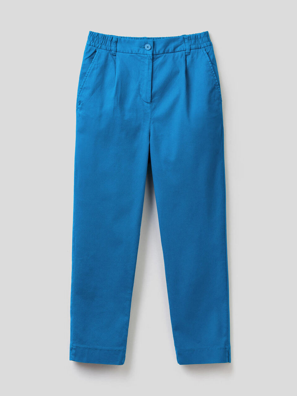 Stretch cotton solid color trousers image number 1