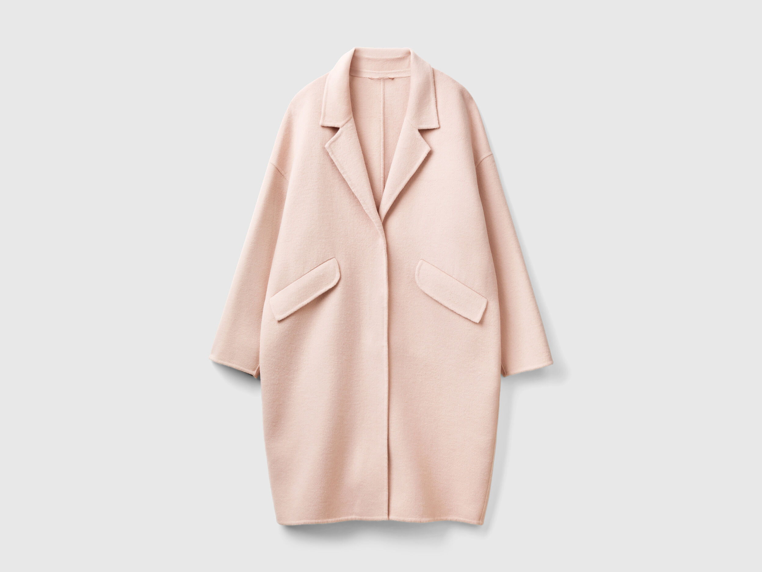 Midi coat in wool blend Pink Benetton
