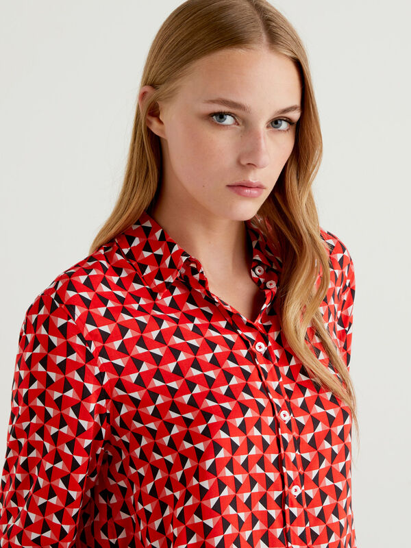 Patterned shirt in sustainable viscose Women