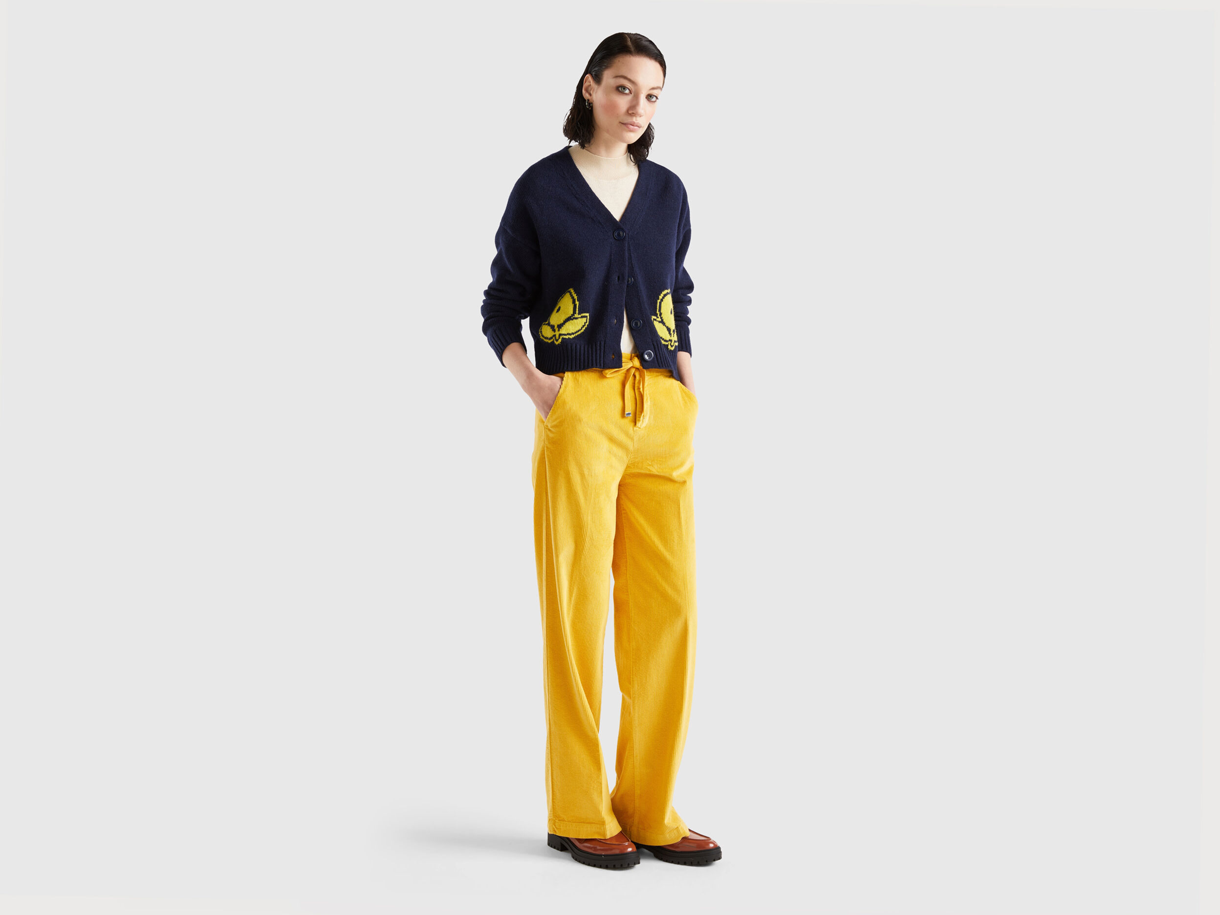 Mustard discount velvet trousers
