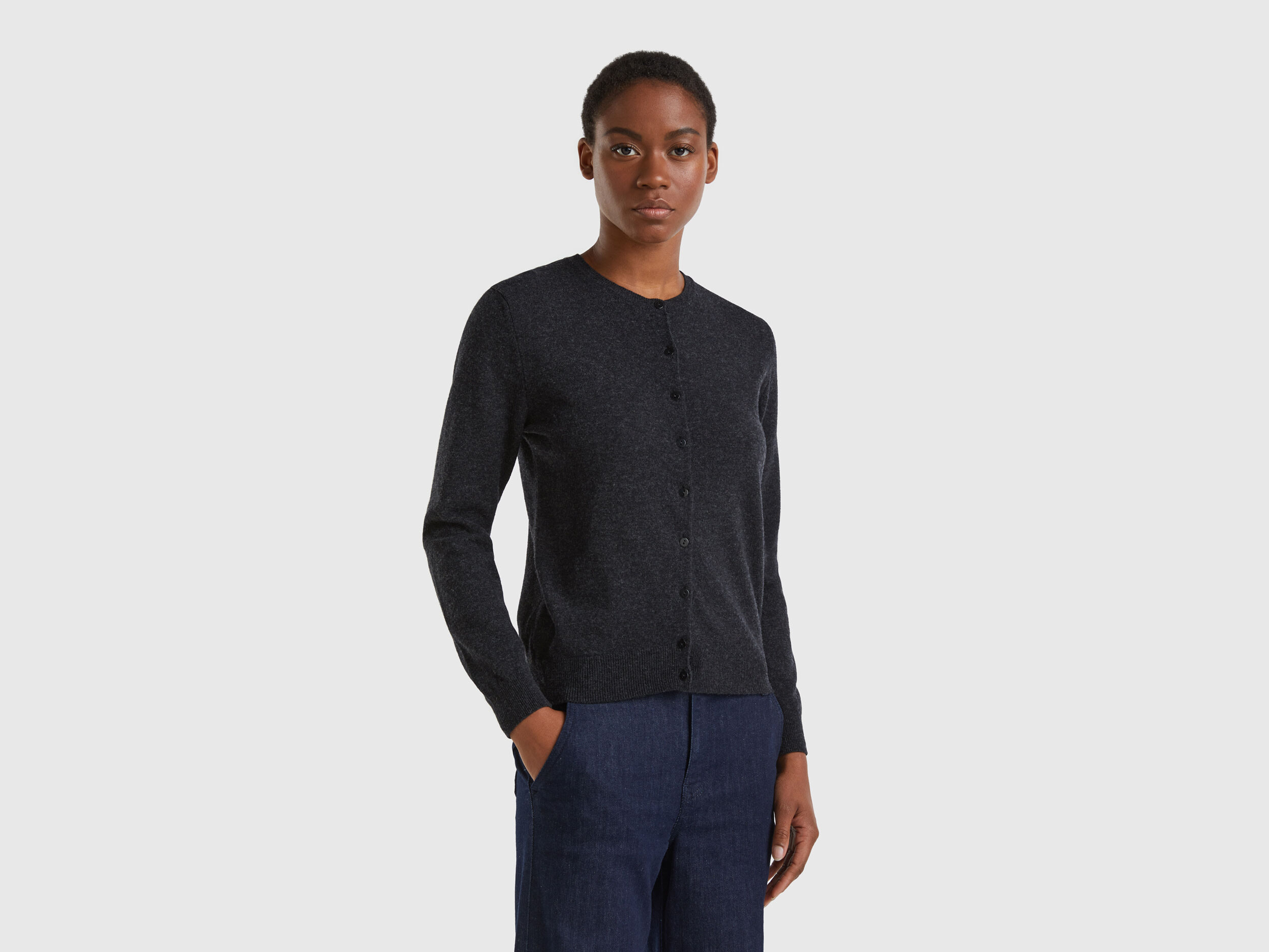 Charcoal grey discount cashmere cardigan