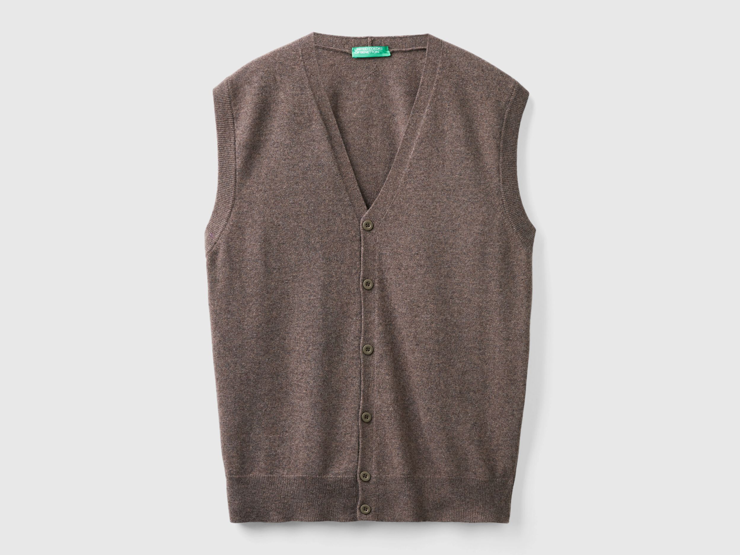 V Neck Merino Wool Sweater Men 2024 Benetton