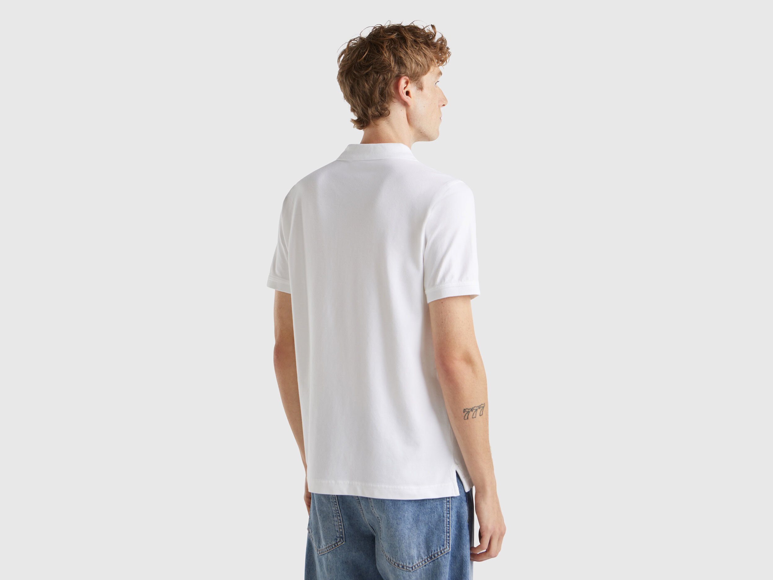 Polo blanco slim fit Blanco Benetton