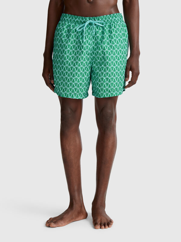 Patterned swim trunks in nylon Men