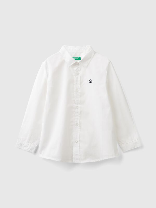 Camisa blanca de algodón puro Niño