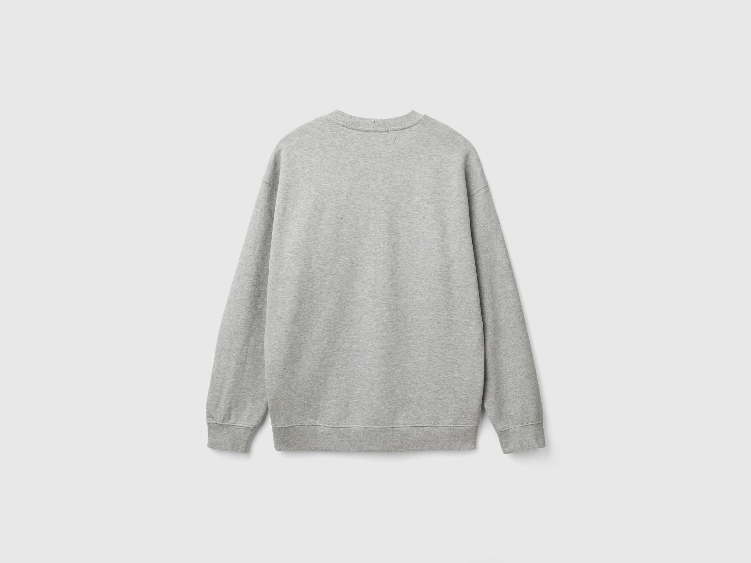 Crew neck sweatshirt with logo print - Light Gray | Benetton