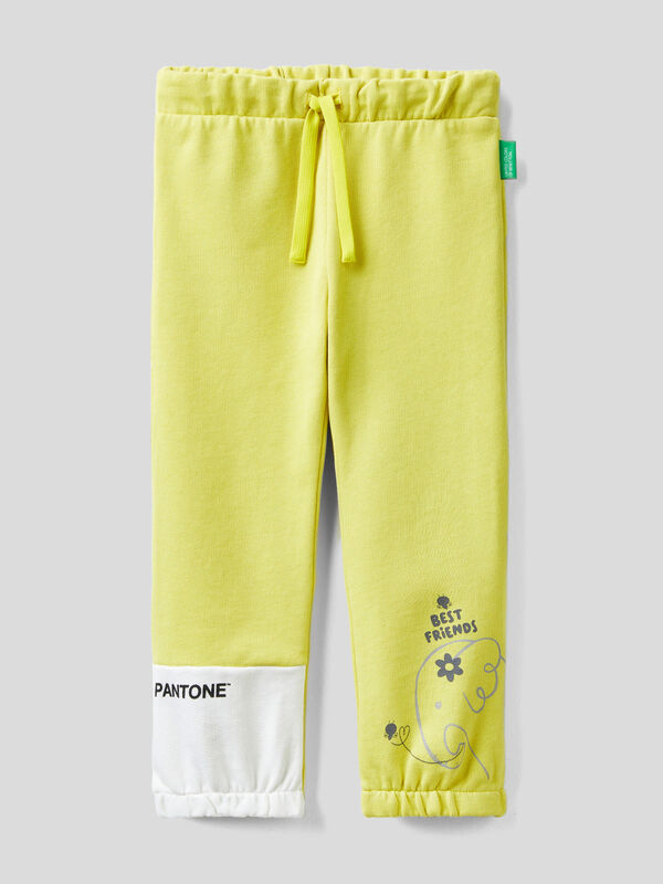 BenettonxPantone™ yellow joggers with print Junior Girl