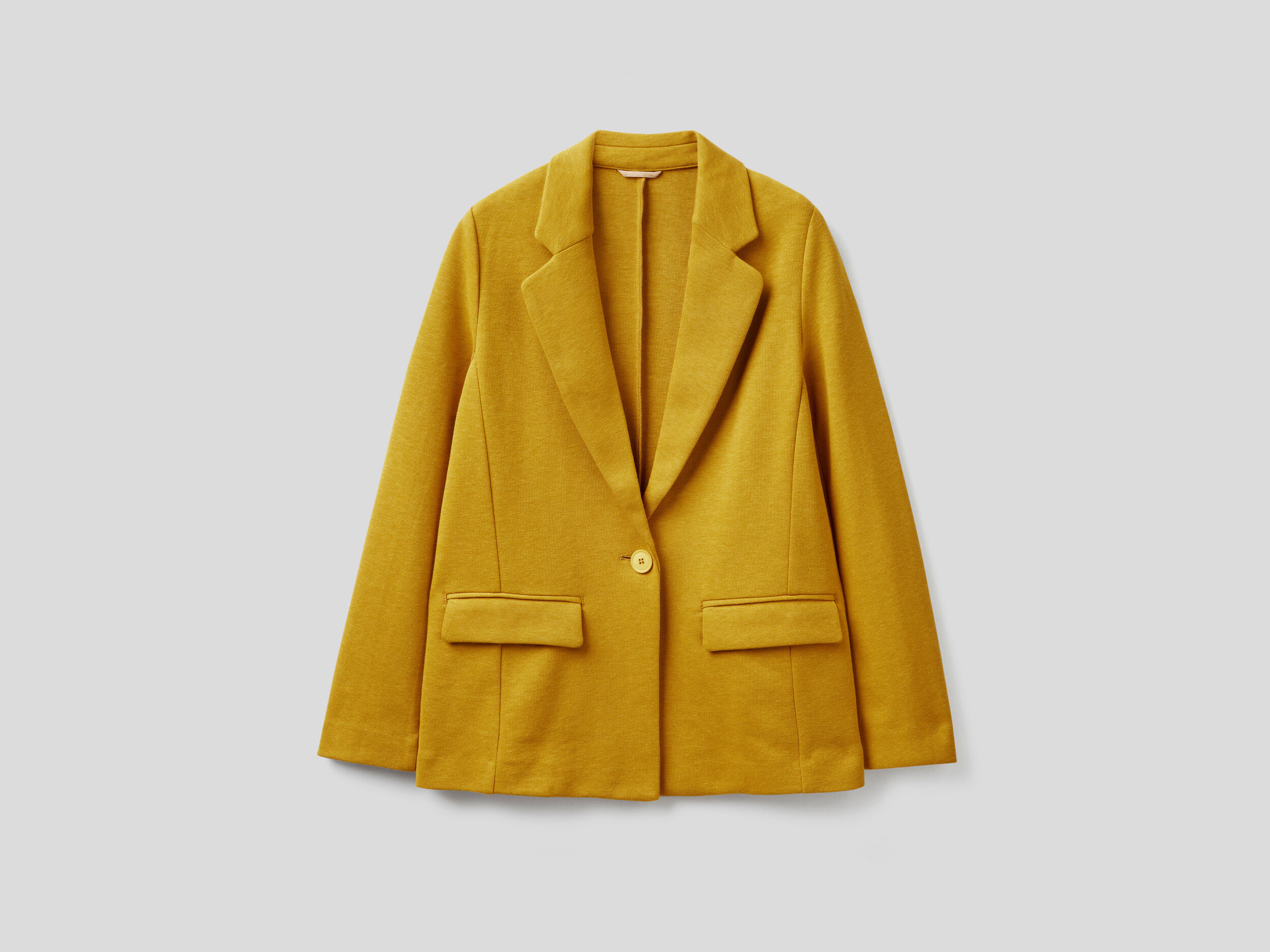 Fitted blazer with pockets Yellow Benetton