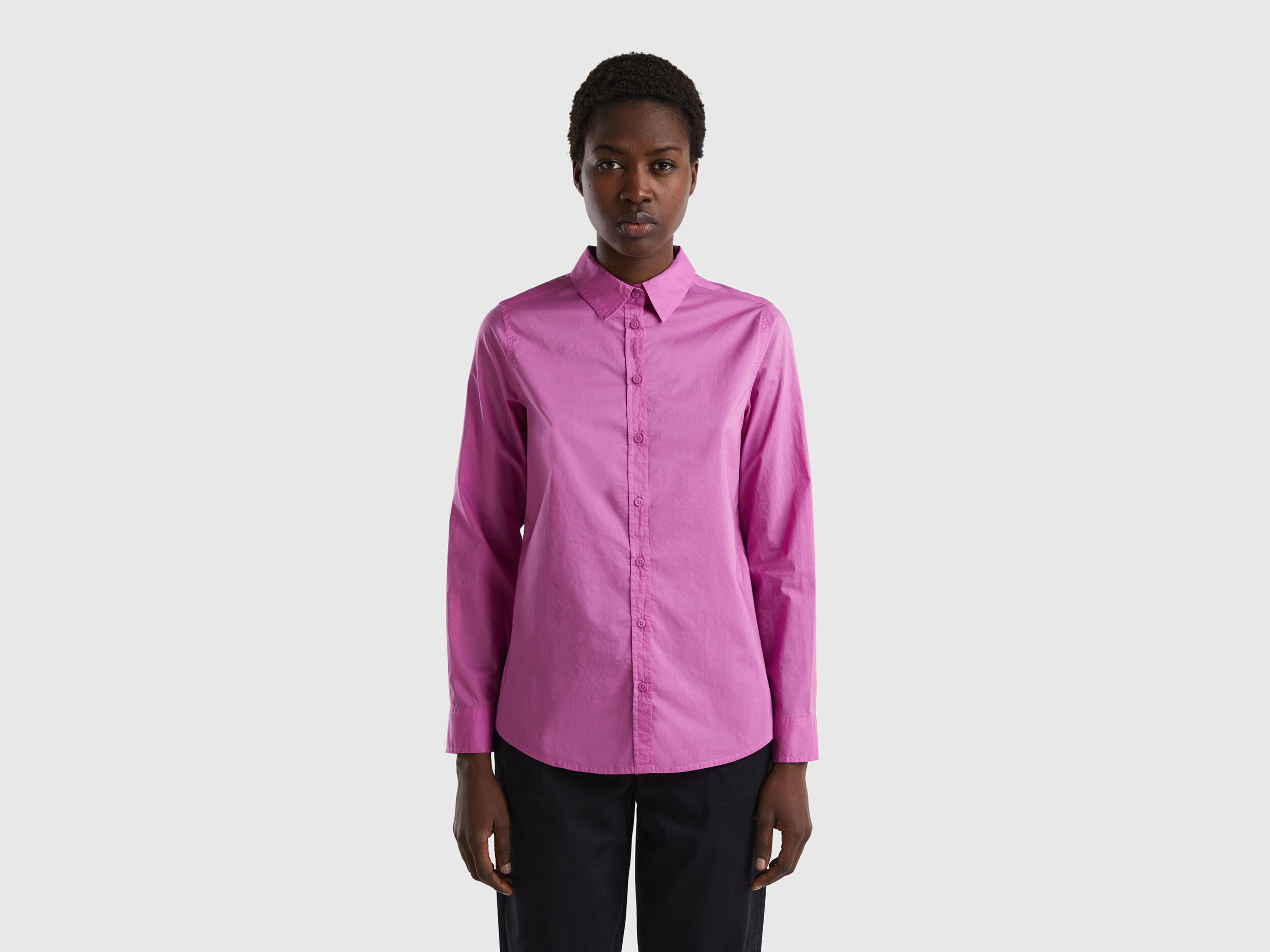 Shirt in lightweight cotton Pink Benetton