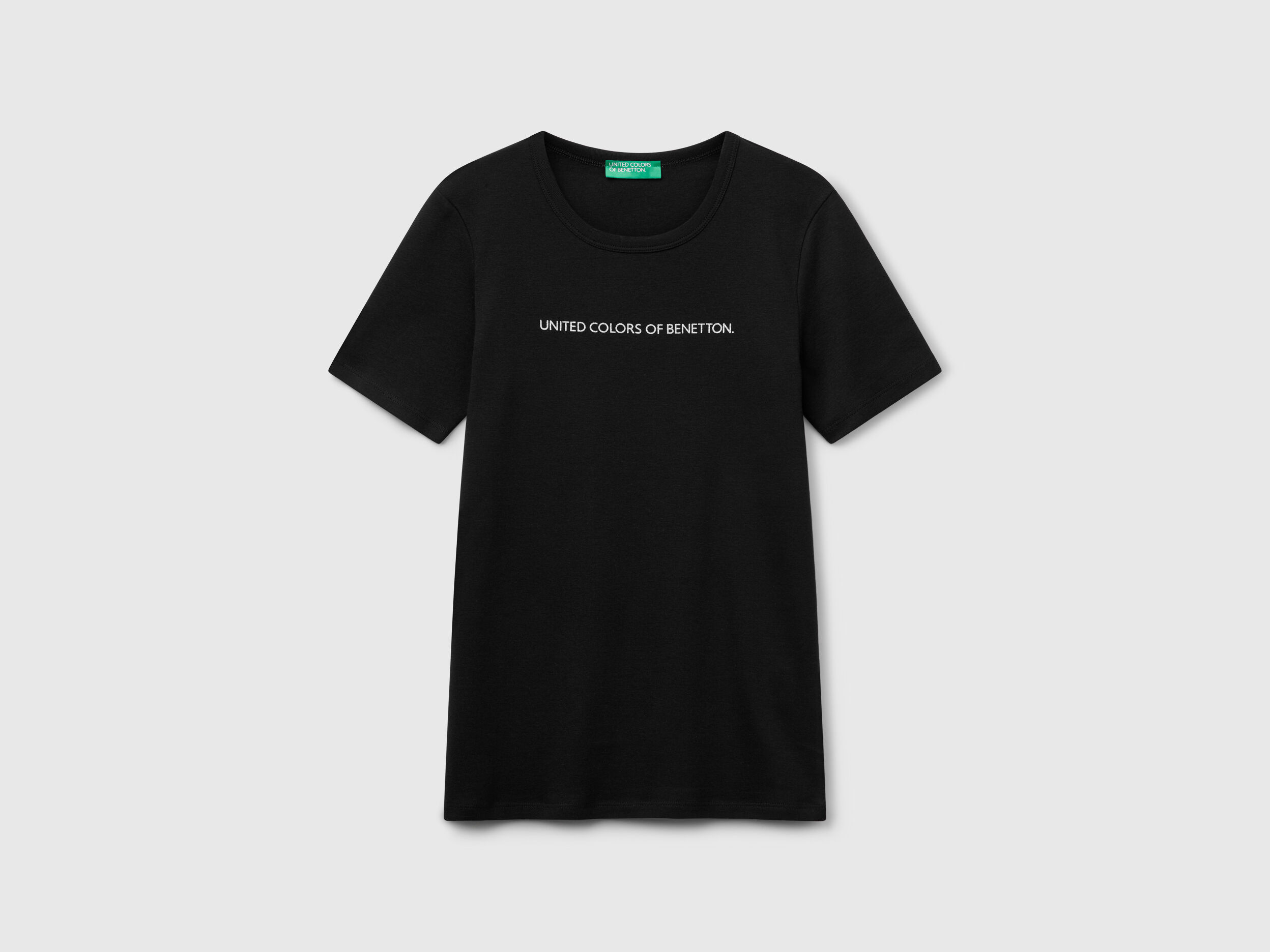 T-shirt in 100% cotton with glitter print logo - Black
