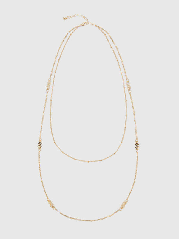 Gold double chain necklace Women