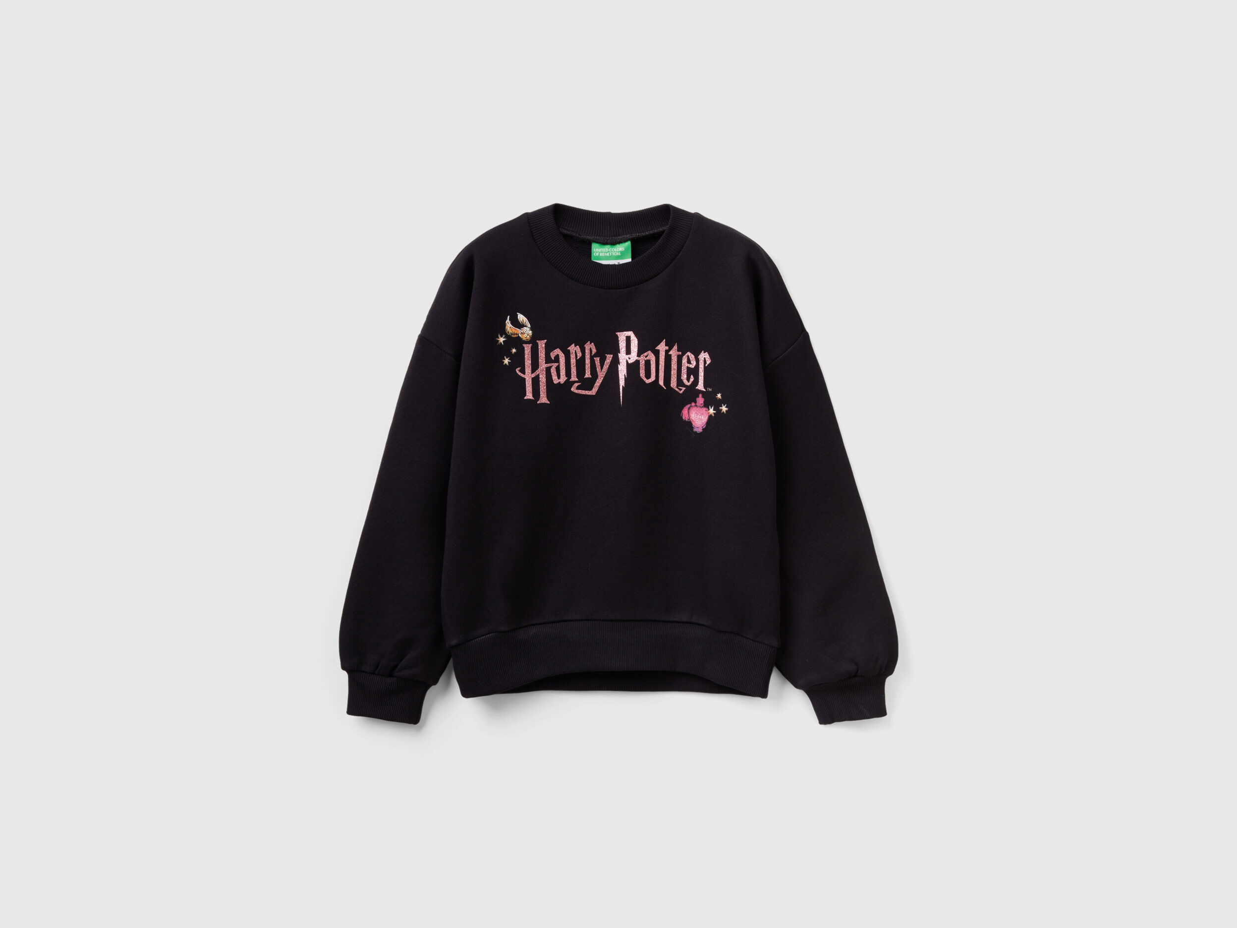 Harry Potter sweatshirt with glitter Black Benetton
