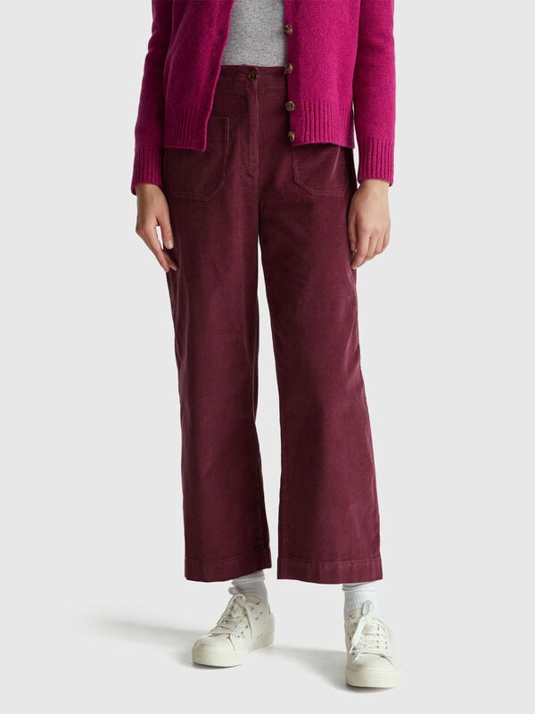 Pantalones rectos de terciopelo Pantalones rectos de terciopelo Mujer