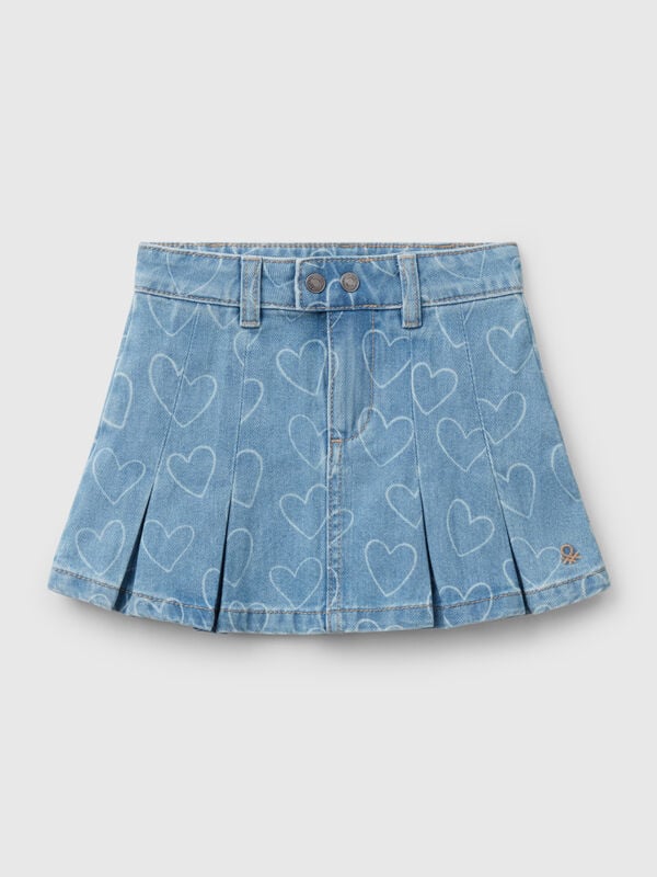 Pleated denim skirt Junior Girl