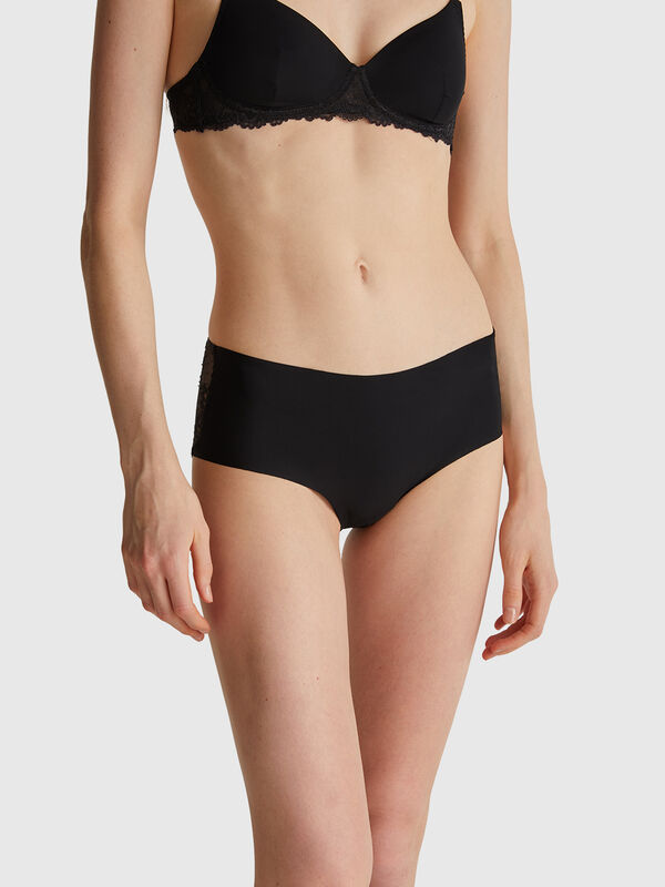 Culotte elástico con encaje Mujer