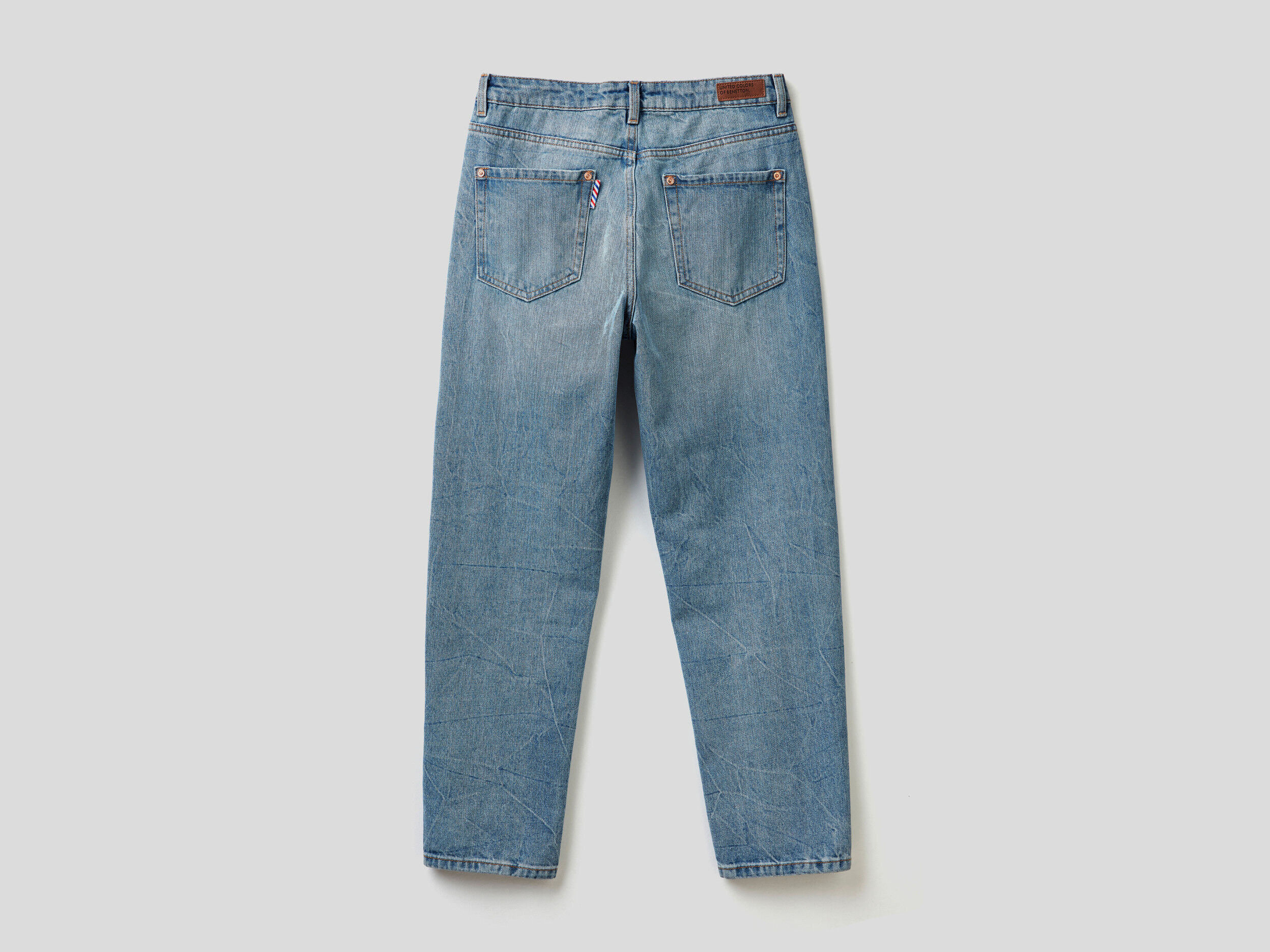 100 cotton boyfriend jeans Light Blue Benetton