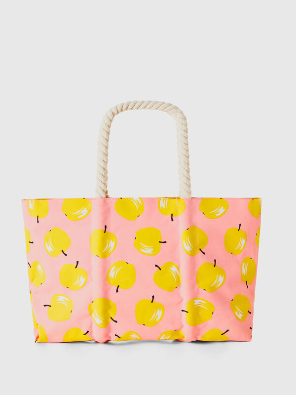 Pink bag with apple pattern Women
