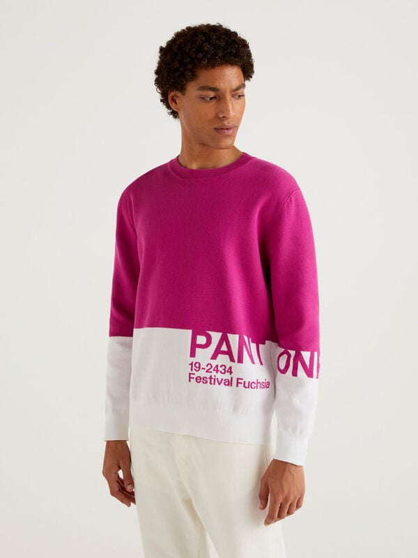 BenettonxPantone™ cyclamen color block sweater Men