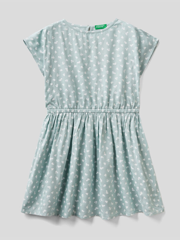 Patterned dress in sustainable viscose Junior Girl