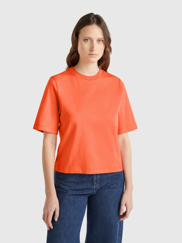 Camiseta boxy fit de 100 % algodón Mujer