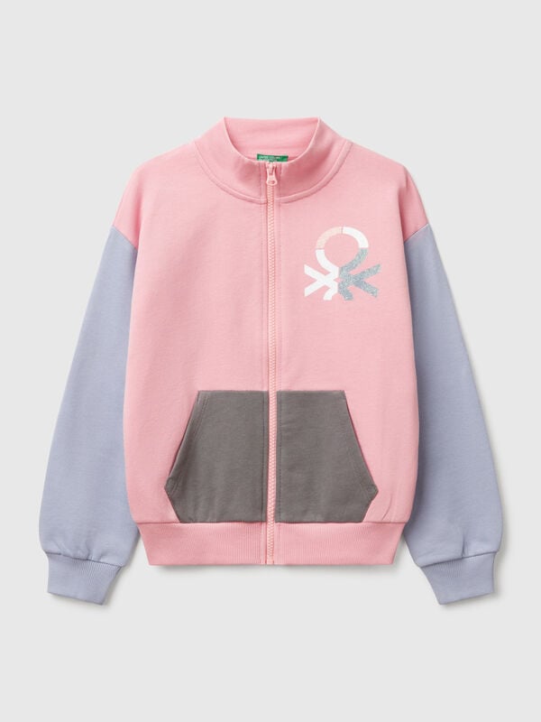 Sudadera con cremallera y cuello alto Niña