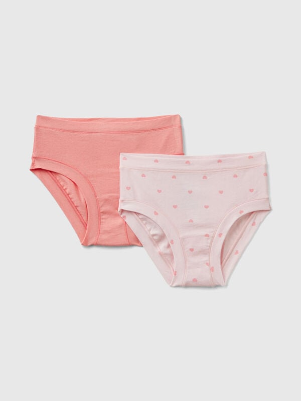 Two pairs of underwear in stretch organic cotton blend Junior Girl