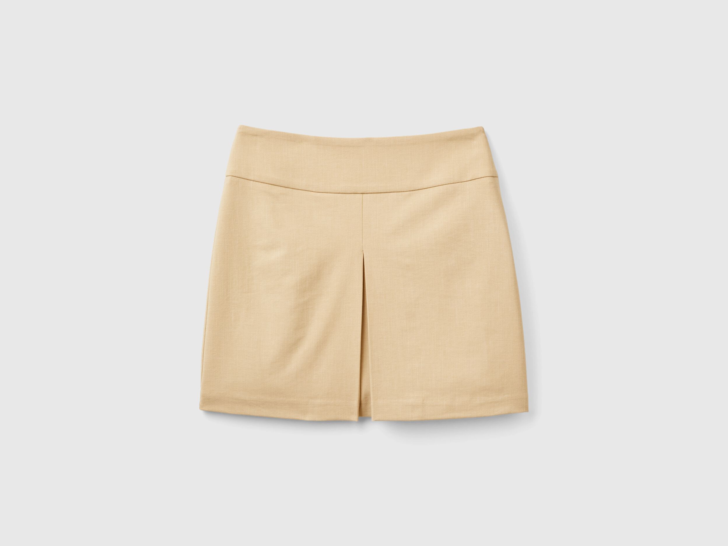 High-waisted mini skirt - Beige | Benetton