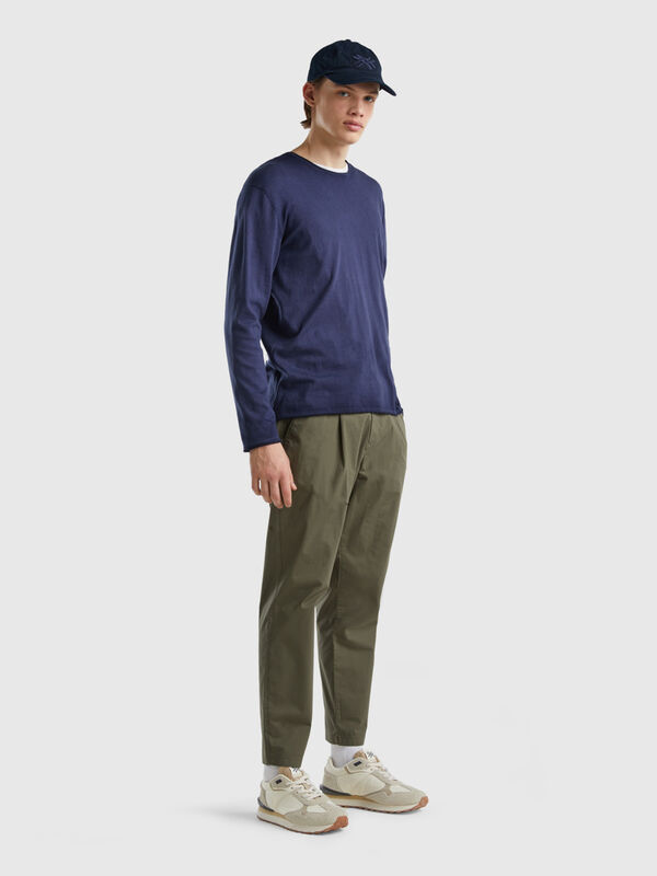 Chinos in canvas with drawstring Men