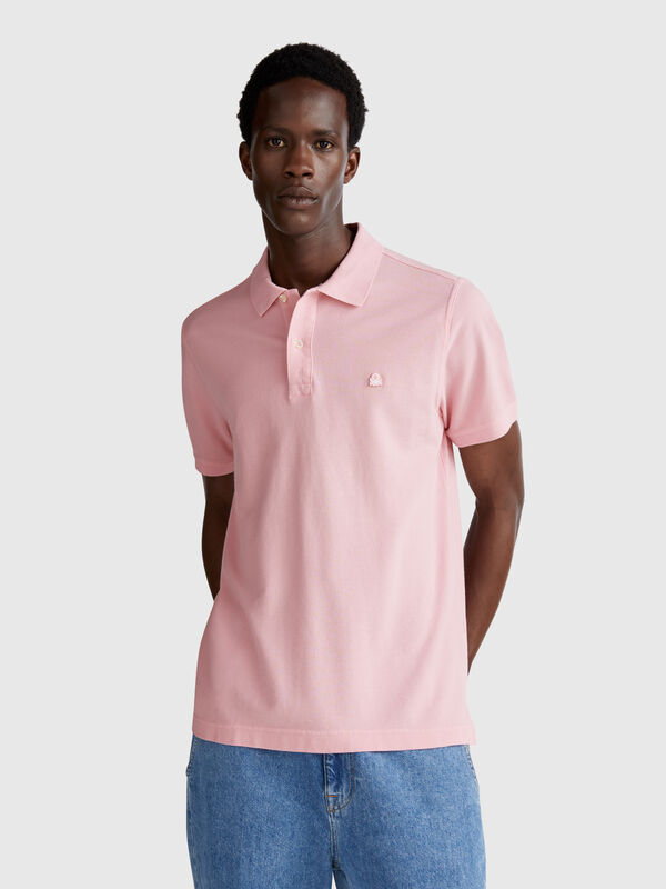 Pink regular fit polo Men