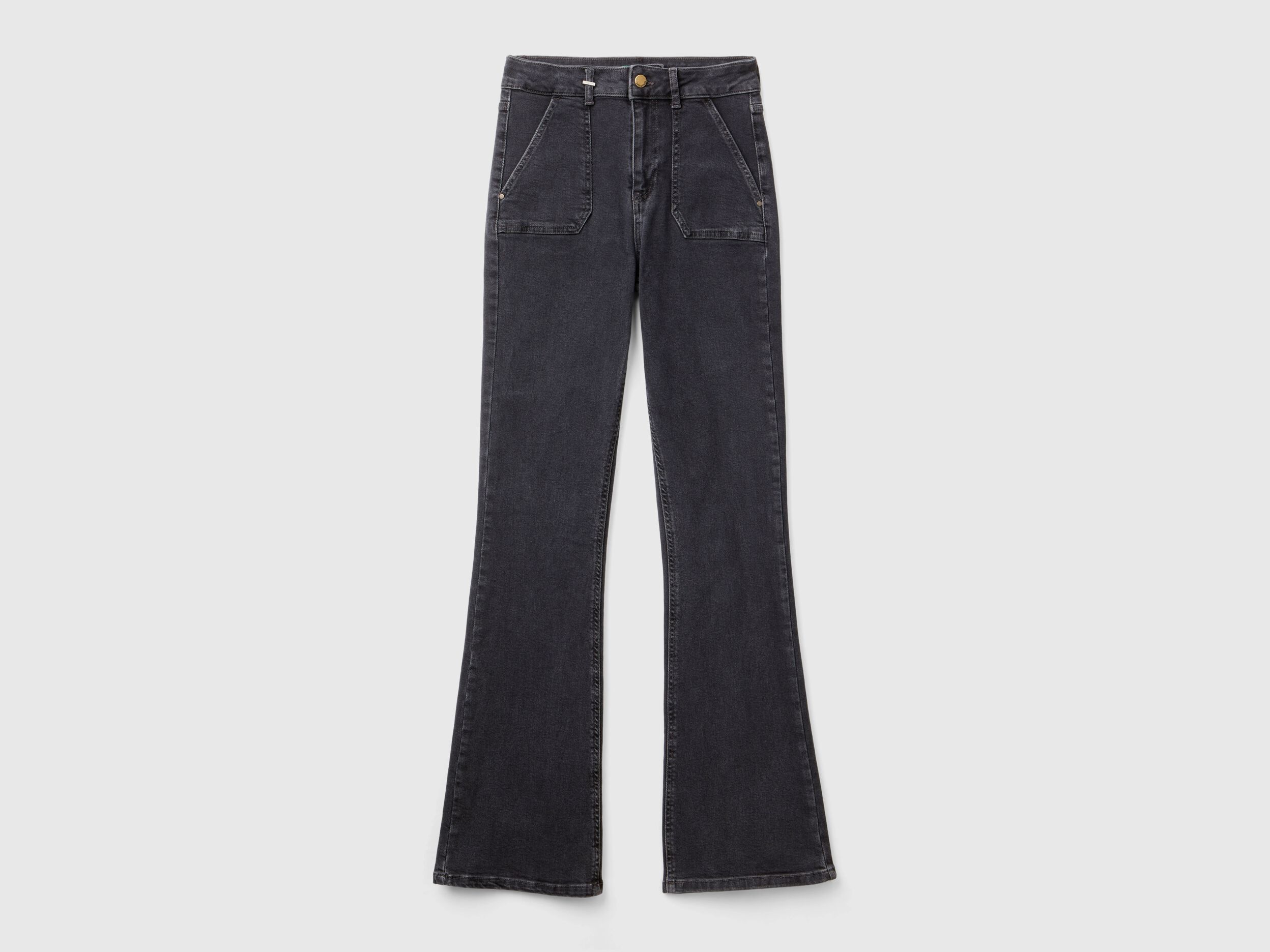 Flare fit jeans - Black | Benetton