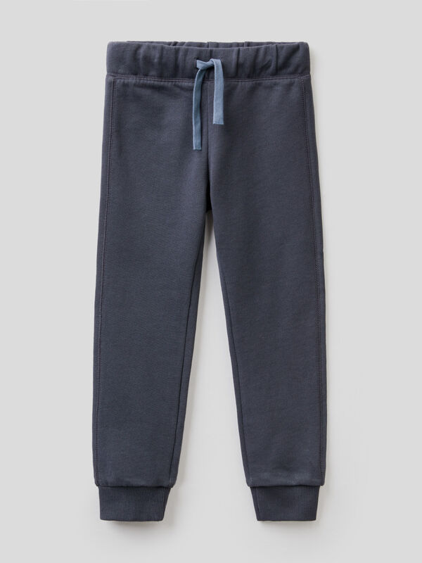 Pantalón gris oscuro de felpa de 100 % algodón Niño