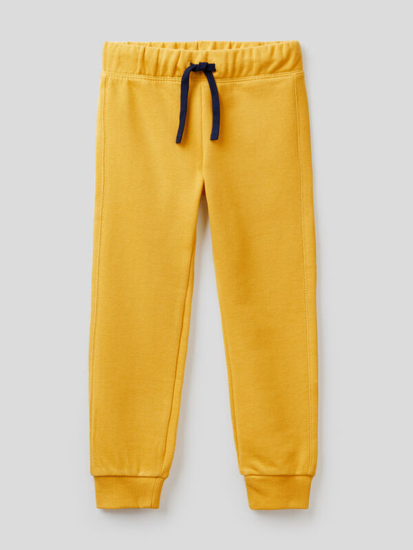 Pantalón amarillo de felpa de 100 % algodón Niño