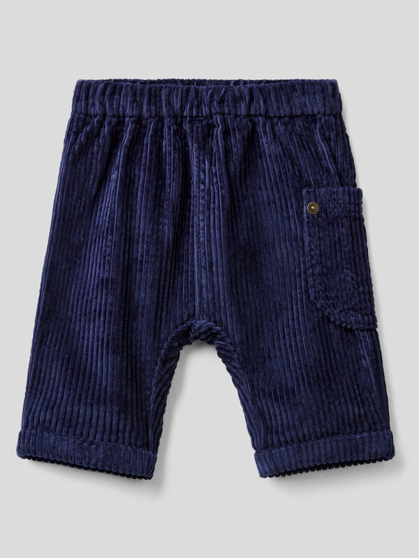 Trousers in velvet with pocket New Born (0-18 months)